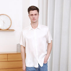 Men's Basic Silk Shirt Short Sleeve