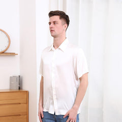 Men's Basic Silk Shirt Short Sleeve