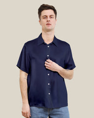 Men's Basic Silk Shirt Short Sleeve