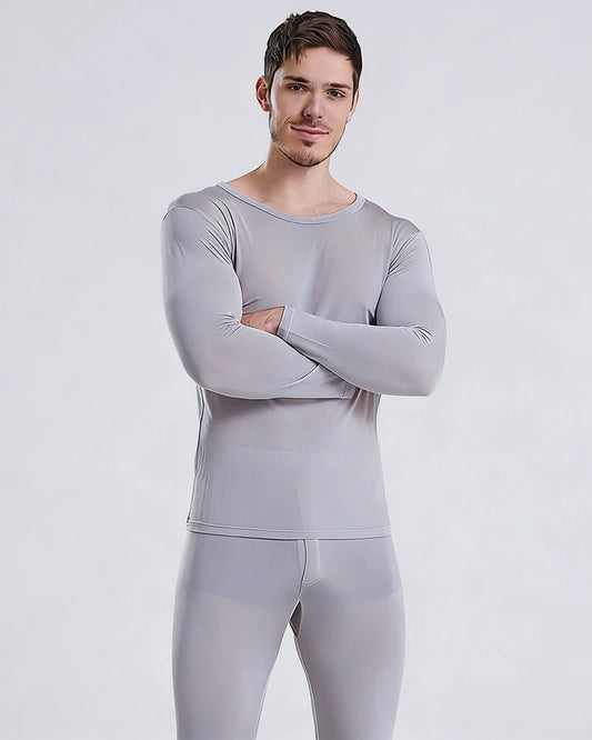 Men's 100% Silk Lightweight Thermal Underwear Set