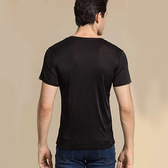 Men's Basic Style Silk Knit T-Shirt