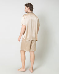 Men's Classic Silk Short Pajamas Set, Champagne