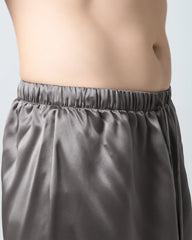 Men's Classic Silk Short Pajamas Set, Dark Grey