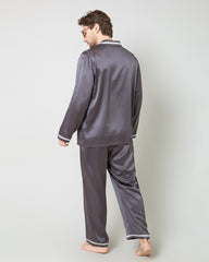 Men's Luxury Silk Pajamas, Charcoal Grey