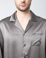 Men's Luxury Silk Pajamas, Dark Grey