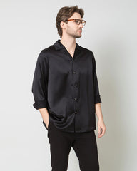 Men's Pure Silk Classic Business Shirt, Black