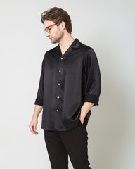 Men's Pure Silk Classic Business Shirt, Black