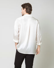 Men's Pure Silk Classic Business Shirt, White