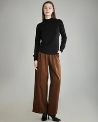 Mock Neck Cashmere Sweater, Black