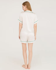 Piped Silk Shorts Pyjama Set