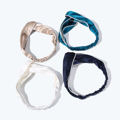 Piping Elastic Silk Hair Bands For Ladies