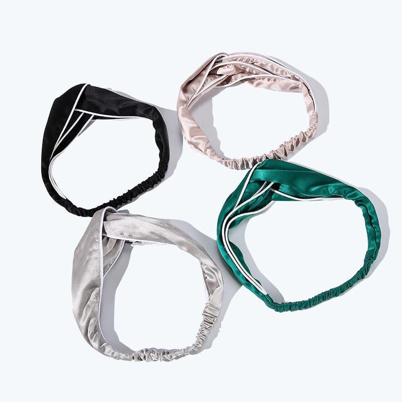 Piping Elastic Silk Hair Bands For Ladies