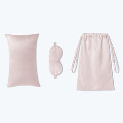 Premium Silk Travel Kit (3 Pcs) – Cushion, Eye Mask & Storage Bag