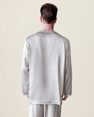 Pure Silk Men's V Neck Pajama Set