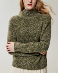Pure Cashmere Mock Neck Raglan Sleeve Sweater