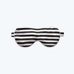 Pure Silk Eye Mask Stripe Pattern, Black