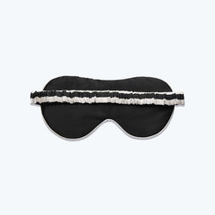 Pure Silk Eye Mask Stripe Pattern, Black