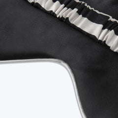Pure Silk Eye Mask Stripe Pattern, Black