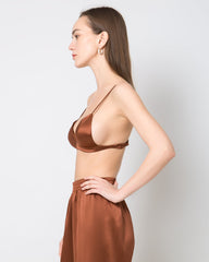 Silk Cap Wireless Bra, Brown