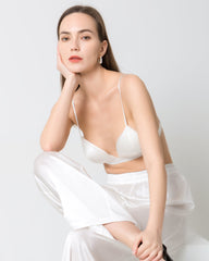 Silk Cap Wireless Bra, White