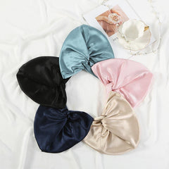 Silk Night Sleeping Cap with Ribbons