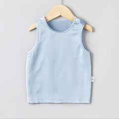 Round Neck Baby Silk Tank, Blue