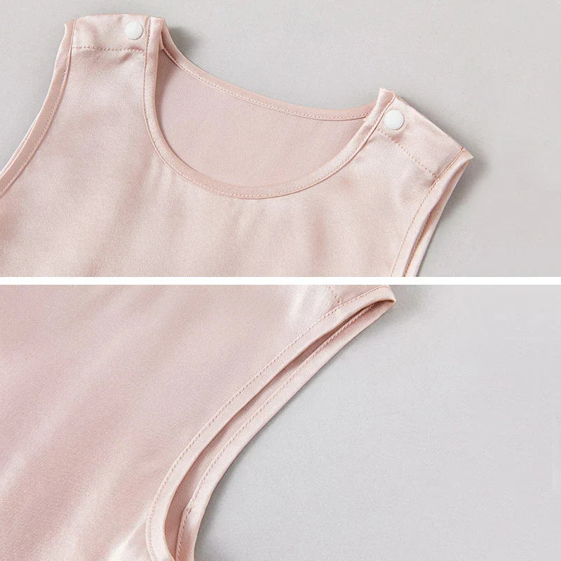 Round Neck Baby Silk Tank, Pink