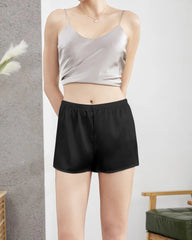Silk Women Leggings Panties Shorts, Black