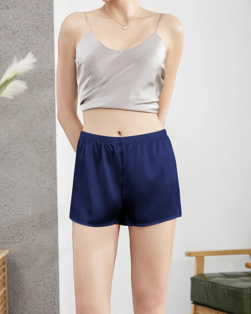 Silk Women Leggings Panties Shorts, Navy