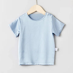 Short Sleeve Baby Silk T-Shirt, Blue