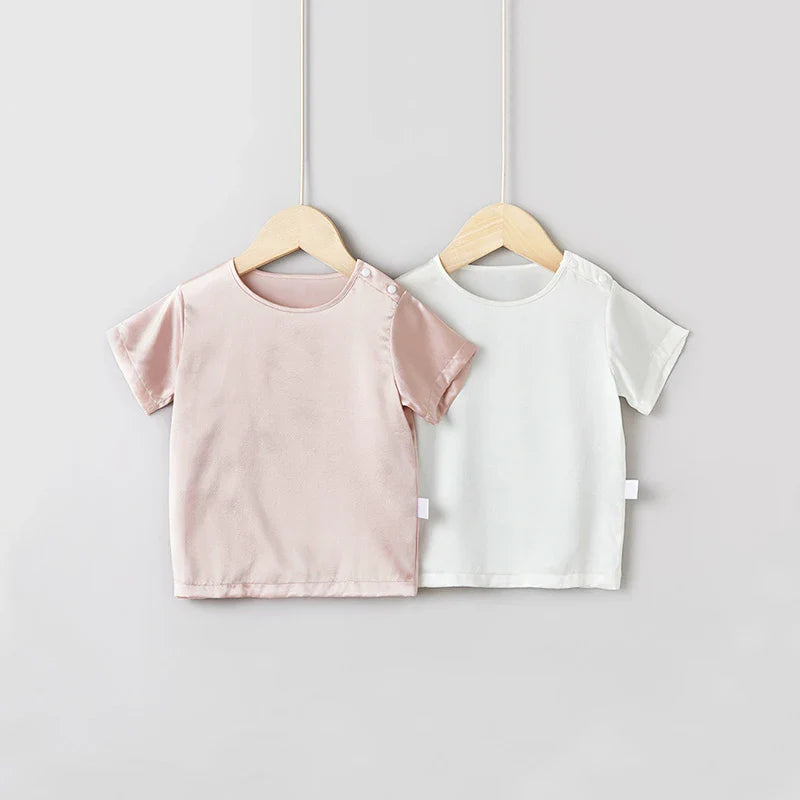 Short Sleeve Baby Silk T-Shirt, Pink