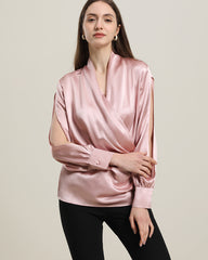 Women's Silk Blouse Shirts with Split Sleeves