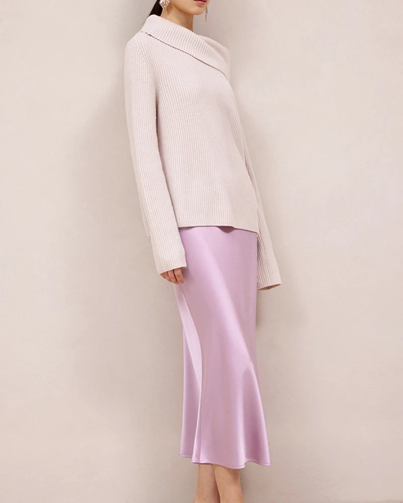 22 Momme Silk Maxi Skirt, Mauve