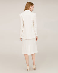 40 Momme Silk Peak Collar Blazer Ivory