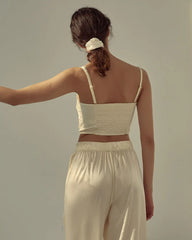 Silk Crop Tank Top, White