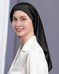 Mulberry Silk Bonnet For Hair, Black