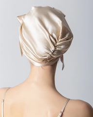 Silk Hair Bonnet for Sleeping, Champagne