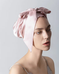 Silk Hair Bonnet for Sleeping, Rose Pink
