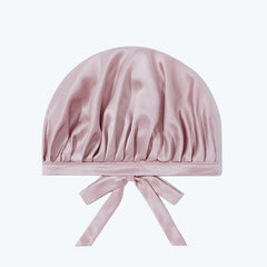 Silk Hair Care Sleep Cap With Bow Knot, Pink