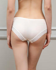 Silk Lace Underwear Briefs for Women, White