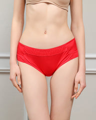Silk Lace Underwear Briefs for Women, Red