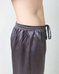 Men's Short Sleeves& Pants Silk Pajamas Set, Grey