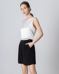 40 Momme Silk Bermuda Shorts, Black