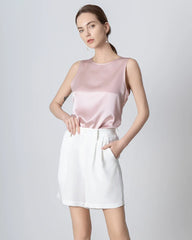 40 Momme Silk Bermuda Shorts, White