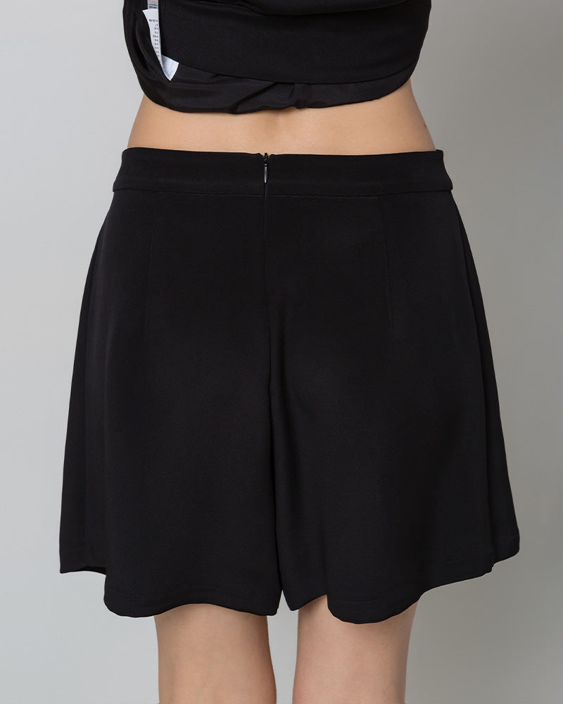 40 Momme Mini Wrap Silk Skirt, Black