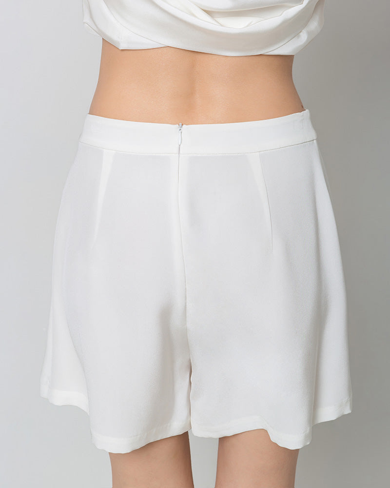 40 Momme Mini Wrap Silk Skirt, White