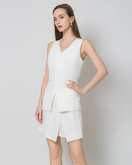 40 Momme Mini Wrap Silk Skirt, White