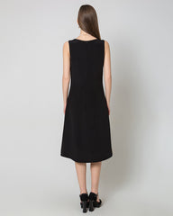 40 Momme Silk Midi Dress, Black