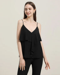 Pretty Silk Top with Ruffles