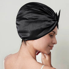 Silk Vintage Bow-Knot Sleep Cap